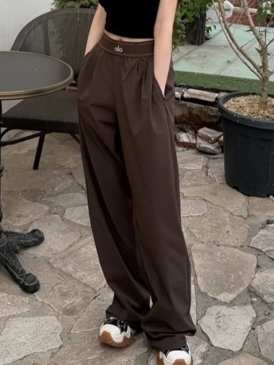 ALO Yoga Pants - ALO Yoga Suit Up Pants XS&S🎨Espresso Casual Office Travel Trousers Regular🦋